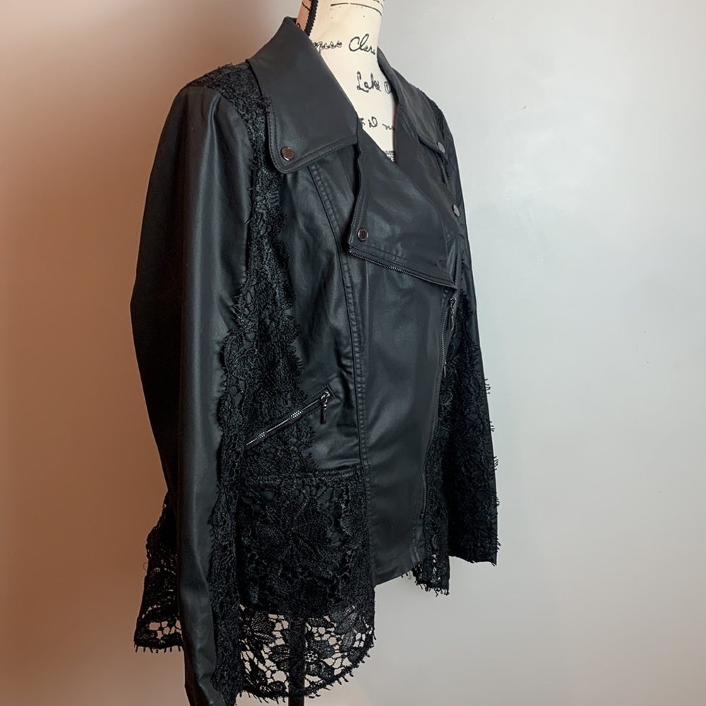 White House Black Market Coated & Lace Moto Jacket NEW! - Picture 8 of 13
